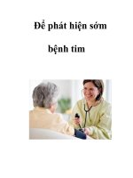 Để phát hiện sớm bệnh tim potx