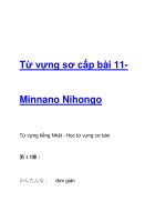 Từ vựng sơ cấp bài 11- Minnano Nihongo doc