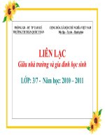 LỚP 3-7 NH: 2010-2011