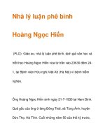Nhà lý luận phê bình Hoàng Ngọc Hiến ppt
