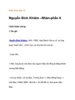 Kiến thức lớp 10 Nguyễn Bỉnh Khiêm –Nhàn-làm rõ các vấn đề trong tác phẩm ppsx