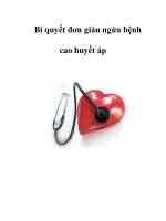 Bí quyết đơn giản ngừa bệnh cao huyết áp pdf