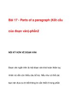 Bài 17 - Parts of a paragraph (Kết cấu của đoạn văn)-phần2 pptx