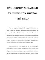 CÁC HORMON NGOẠI SINH VÀ NHỮNG TỔN THƯƠNG THỂ THAO pdf