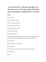 Cho nhà xuất khẩu vay: Thẩm định, quyết định cho vay thuộc thẩm quyền của Giám đốc Chi nhánh NHPTKhách hàng là Doanh nghiệp tư nhânHình thức cho vay hạn mức pptx