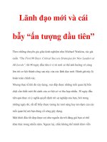 Lãnh đạo mới và cái bẫy “ấn tượng đầu tiên” doc