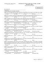 Đề thi khảo sát chất lượng đầu vào ĐH - CĐ 2009 môn Hoá Khối A docx