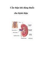 Cẩn thận khi dùng thuốc cho bệnh thận doc