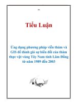 Tiểu luận: Ứng dụng phương pháp viễn thám và GIS để đánh giá sự biến đổi của thảm thực vật vùng Tây Nam tỉnh Lâm Đồng từ năm 1989 đến 2003 pot