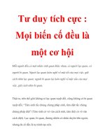 Tư duy tích cực : Mọi biến cố đều là một cơ hội docx