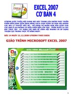 TỰ HỌC EXCEL 2007 - CĂN BẢN VỀ EXCEL PHẦN 4 pptx