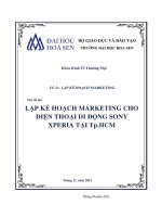 đề tài lập kế hoạch marketing cho điện thoại di động sony xperia tại thành phố hồ chí minh