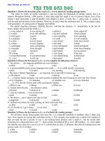 Đề thi thử cao đẳng, đại học môn tiếng anh - Đề số 1 pdf