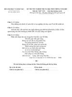 Đề thi tốt nghiệp GDTX năm 2009 môn Văn