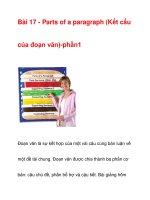Bài 17 - Parts of a paragraph (Kết cấu của đoạn văn)-phần1 ppsx
