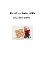 Học chữ sớm làm hạn chế khả năng tư duy của trẻ docx