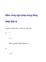 Nắm vững ngữ pháp trong tiếng Nhật (Bài 4) potx
