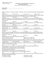 Đề thi thử trường THPT Lý Tử Tấn