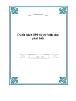 danh sách 850 từ cơ bản cần phải biết