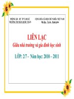 LỚP 2-7 NH: 2010-2011