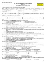 Đề thi thử ĐH trường Hà Trung lần 3