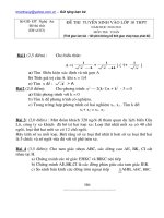 Đề thi vào lớp 10 THPT - Sở GD-ĐT Nghệ an(vừa sức HS lớp thường)