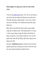 kinh nghiệm sử dụng máy tính an toàn tránh virus