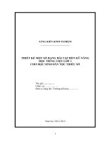 THIẾT KẾ MỘT SỐ DẠNG BÀI TẬP RÈN KỸ NĂNG HỌC TIẾNG VIỆT LỚP 1 CHO HỌC SINH DÂN TỘC THIỂU SỐ