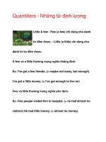 Quantifiers - Những từ định lượng Little & few pptx