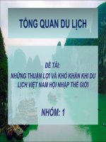 Những thuận lợi và khó khăn du lịch Việt Nam khi gia nhập thế giới ppsx