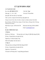 Mẫu Lý lịch khoa học (thi tuyển SĐH)