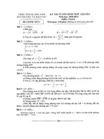 Đề thi tuyển sinh lớp 10 THPT môn Toán học (chuyên) -tỉnh Quảng Nam năm học 2010-2011