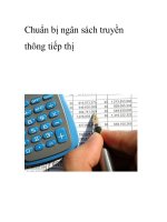 Chuẩn bị ngân sách truyền thông tiếp thị ppt
