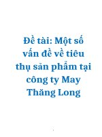Đề tài: Một số vấn đề về tiêu thụ sản phẩm tại công ty May Thăng Long pot