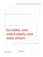 Lý thuyết Xác suất cơ bản: các tiên đề, có điều kiện xác suất, các biến ngẫu nhiên, phân phối pps