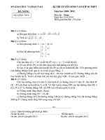 Đề thi tuyển sinh lớp 10 Da Nang 2010 - 2011