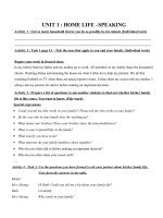 UNIT 1 - HOMELIFE - SPEAKING - HANDOUT