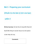 Bài 3 - Preparing your curriculum (Chuẩn bị cho bản lý lịch của bạn) - phần1 pot