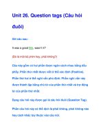 Unit 26. Question tags (Câu hỏi đuôi) doc