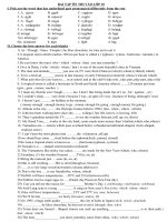 ĐỀ ÔN TUYỂN SINH VÀO LỚP 10 Môn TIẾNG ANH Đề35