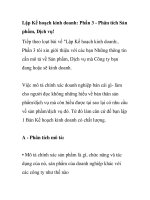 Lập Kế hoạch kinh doanh: Phần 3 - Phân tích Sản phẩm, Dịch vụ! potx
