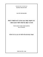 Tóm tắt luận án tiến sĩ giao dục học 