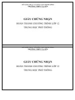 Mẫu GCN Tốt nghiệp THPT Tạm thời và GCN hoàn thành chương trình lớp 12