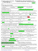 ĐỀ THI ĐÁP ÁN KIỂM TRA MÔN VẬT LÝ THPT