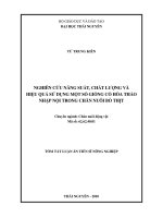 Tóm tắt luận án tiến sĩ nông nghiệp 