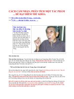 CÁCH CẢM NHẬN, PHÂN TÍCH MỘT TÁC PHẨM ... ĐỂ ĐẠT ĐIỂM THỦ KHOA