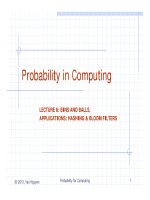 LECTURE 6: BINS AND BALLS, APPLICATIONS: HASHING & BLOOM FILTERS ppt