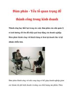 Đàm phán - Yếu tố quan trọng để thành công trong kinh doanh potx