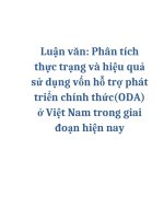 Luận văn: Phân tích thực trạng và hiệu quả sử dụng vốn hỗ trợ phát triển chính thức(ODA) ở Việt Nam trong giai đoạn hiện nay doc