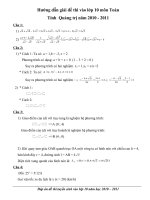 Hướng dẫn giải đề thi vào lớp 10 môn Toán -QUẢNG TRỊ